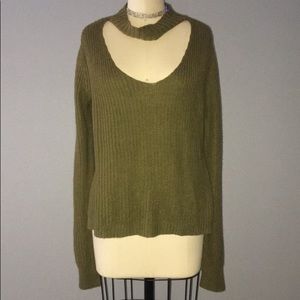 Hi Lo Olive Sweater